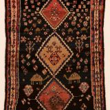 595 Gabbeh Khamseh-Stämme 210 x 144 cm  Schafwolle um 1900 West-Iran Gebrauchsspuren